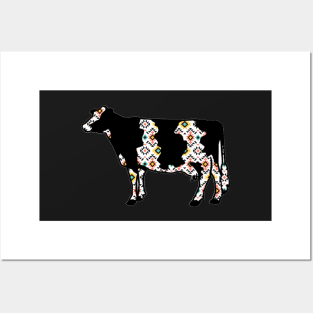 Aztec Dairy Cow Silhouette  - NOT FOR RESALE WITHOUT PERMISSION Posters and Art